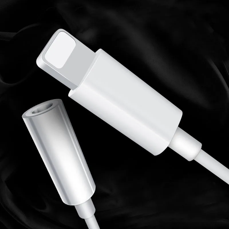 
For iPhone Lightning 8 Pin To 3.5mm Headphone Jack Audio Aux Kabel Adapter Cable With Volume Control 