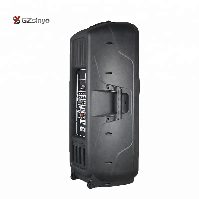 double 15 inch big power bare tone portable trolley speaker with UHF mic