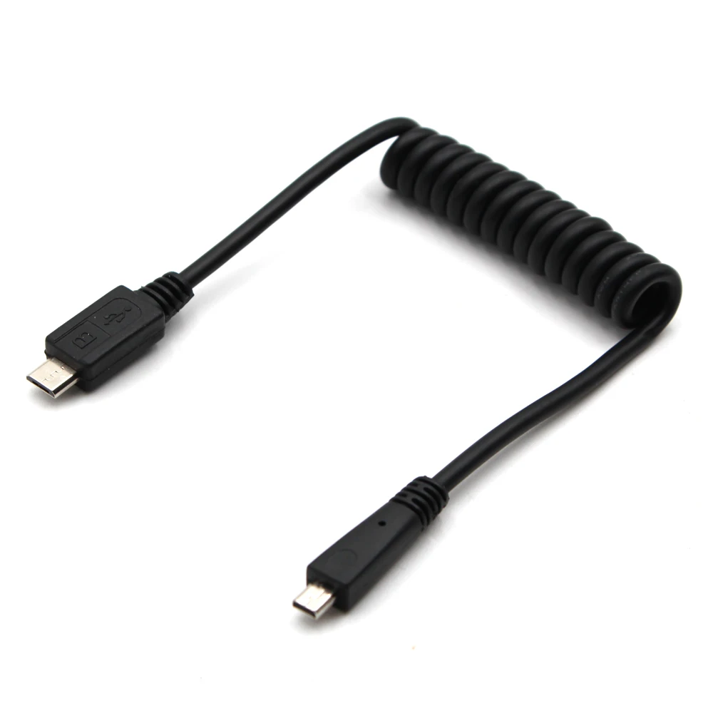 Custom Curly Spring Spiral Wire Coiled Micro USB B to AV UC-E6 Cable
