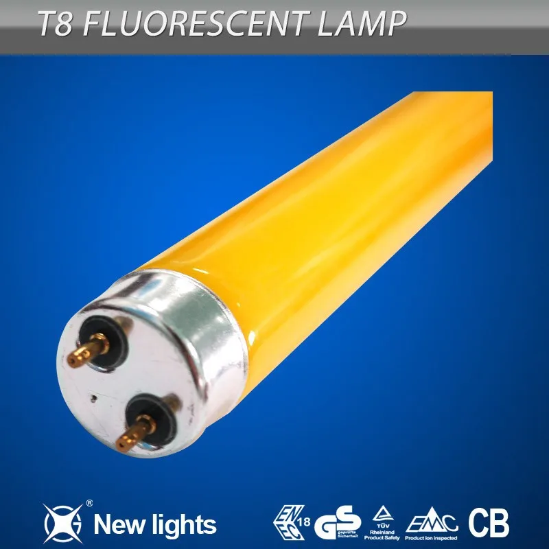 T8 yellow lighting fluorescent lamps G13 1200mm
