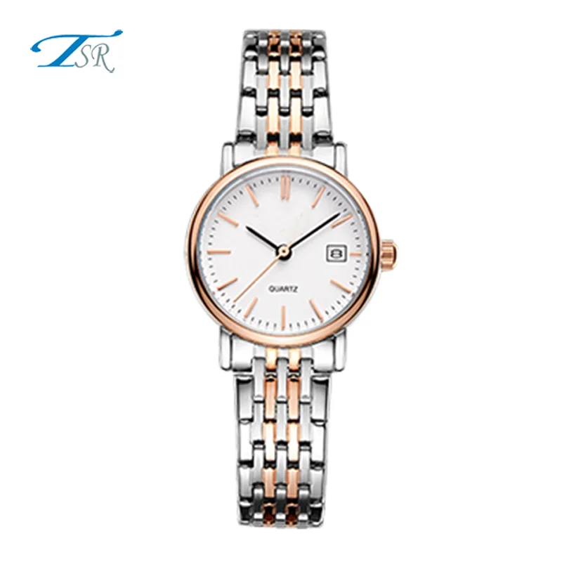 Stainless steel diamond quartz watches high quality stainless steel band lover watch chinese couple watch