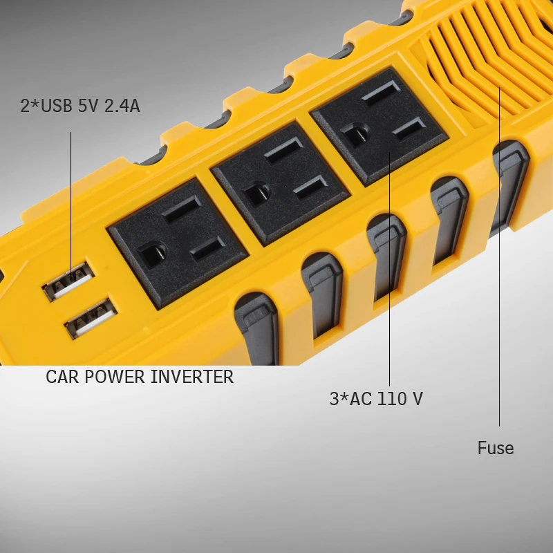 3 US Sockets Double USB Ports 150w Car Converter 12v 110v Dc To Ac Car Mobiles Laptop Power Inverter For Digital Products