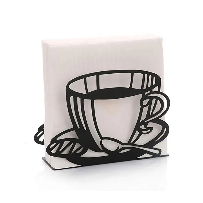 Black Wire Metal Salt and Pepper Organizer Rack Metal Table Caddy Salt Pepper Napkin Holder for Kitchen Table