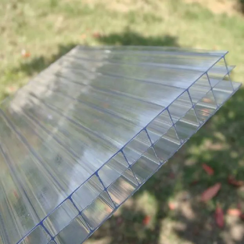 Clear plastic roofing panels 16mm triple wall polycarbonate hollow sheet