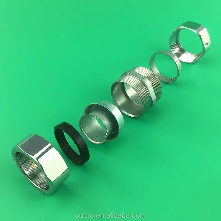 OUORO 12mm G3/8 DGJ Circlip self secured union zinc alloy connector joint fitting for flexible conduit