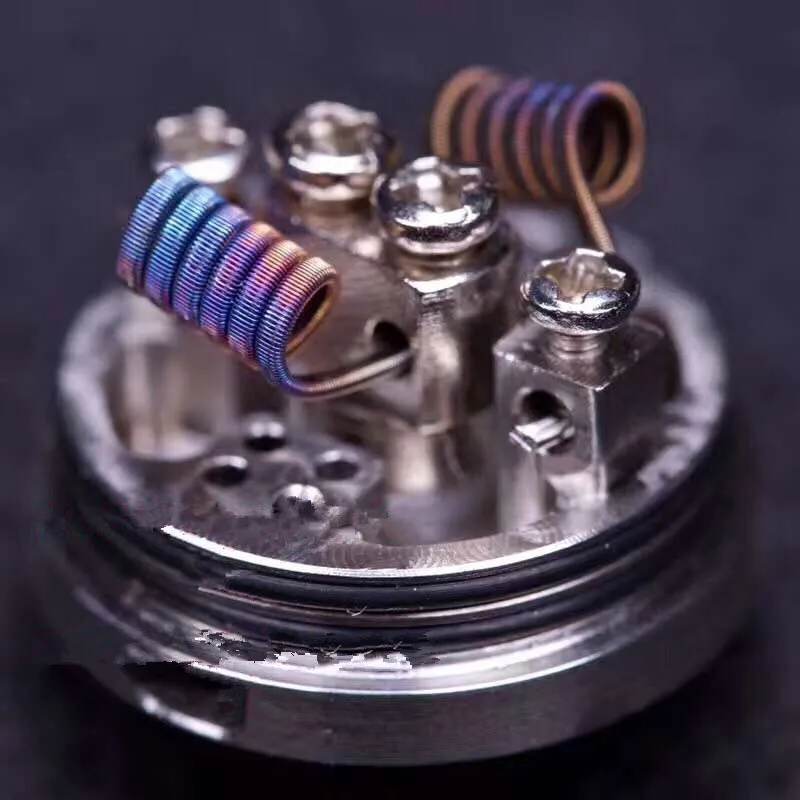 
Factory wholesale premade coil rainbow colored a1 ni80 ss Clapton Alien Tiger Hive Quad Flat twisted Fused 