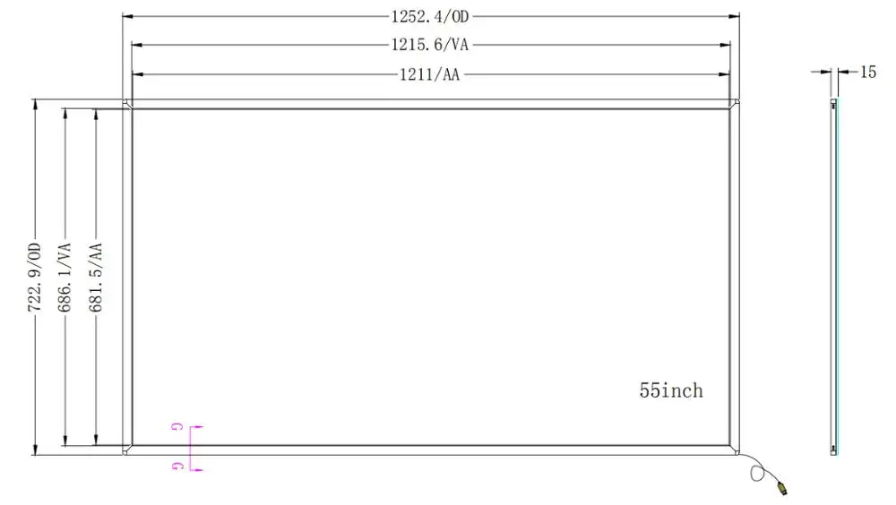 Настенный ИК-сенсорный экран 32 дюйма 42 дюйма 46 дюймов 55 дюймов для светодиодного ТВ-монитора