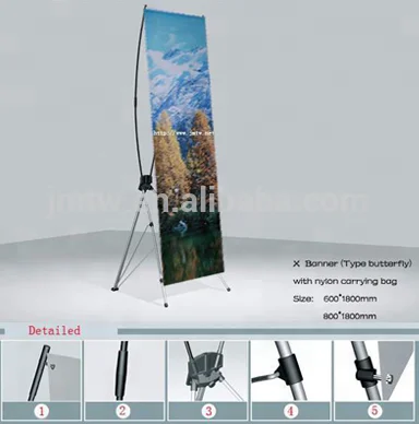 Special design foor standing banner aluminum frame lightweight butterfly X banner stand