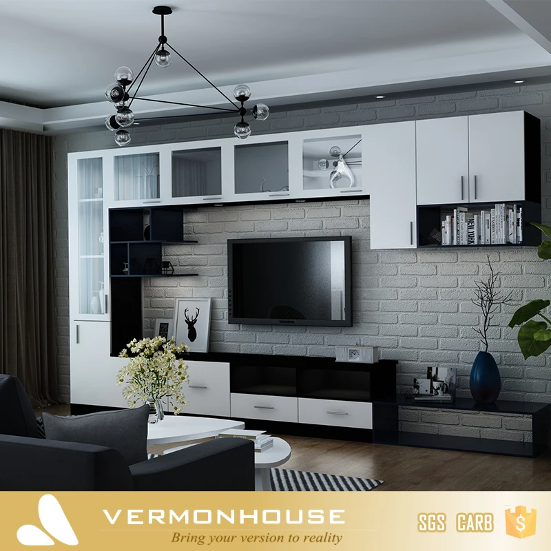 2021 Hangzhou Vermont Classica Design Living Room TV Wall Cabinet Designs