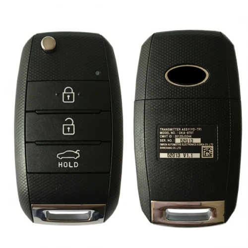 CN051006 2013 - 2016  K3 forte remote flip key  OKA870T(YD) with 3 button 433 MHZ 4D70 Chip