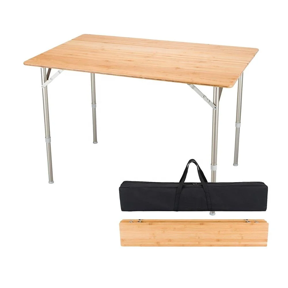
Высокое качество складной стол для пикника с 4 в сложенном виде Бамбуковый стол с регулируемыми ножками  (62045547090)