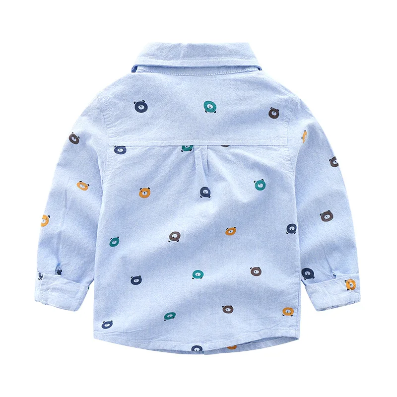 Boys Long Sleeve Inc Little Bear Full Of Oxford Spinning Collar Shirtkids Shirt With Ru Online Wholesale Shop