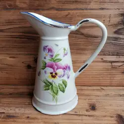 American style houseware enamel ceramic wholesale pitcher customized logo water jug with handle