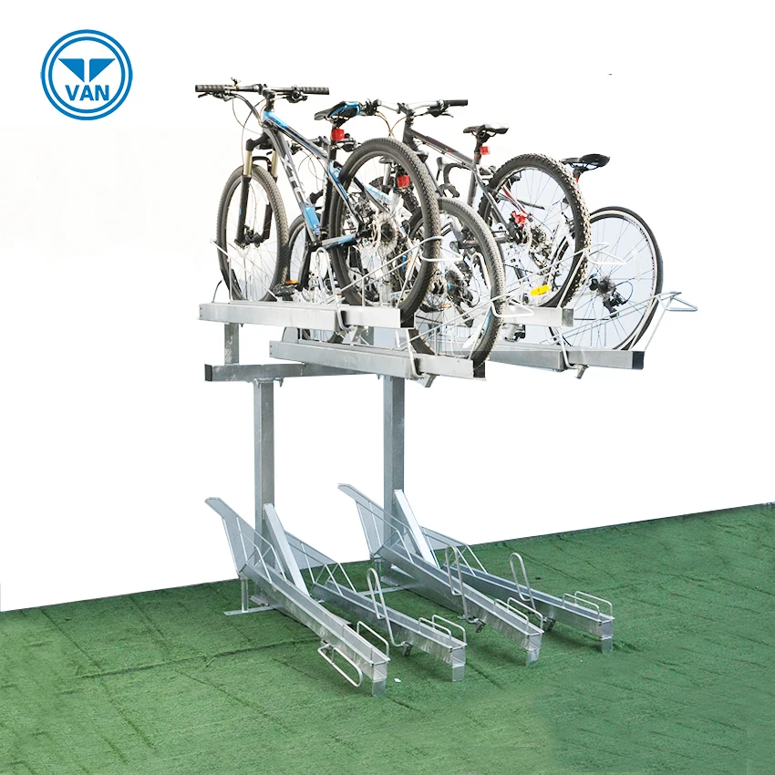 China Outdoor Galvanized Commercial Double Decker Bike Rack/ Bicycle Parking Stand (ISO Approved)