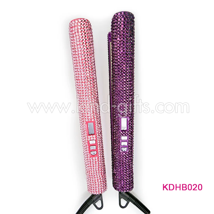 Professional Bling Gem Bead Chic Electronic Name Brand Flat Iron Hair Straightener