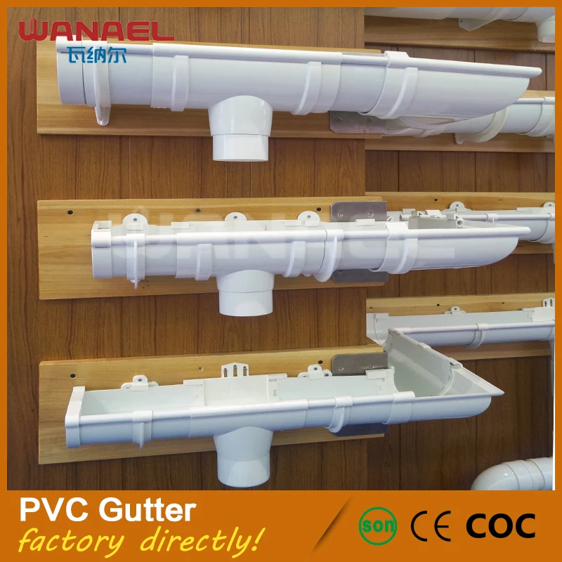 Free Sample New Decoration Material Half Round Type Plastic PVC Rainwater Gutter