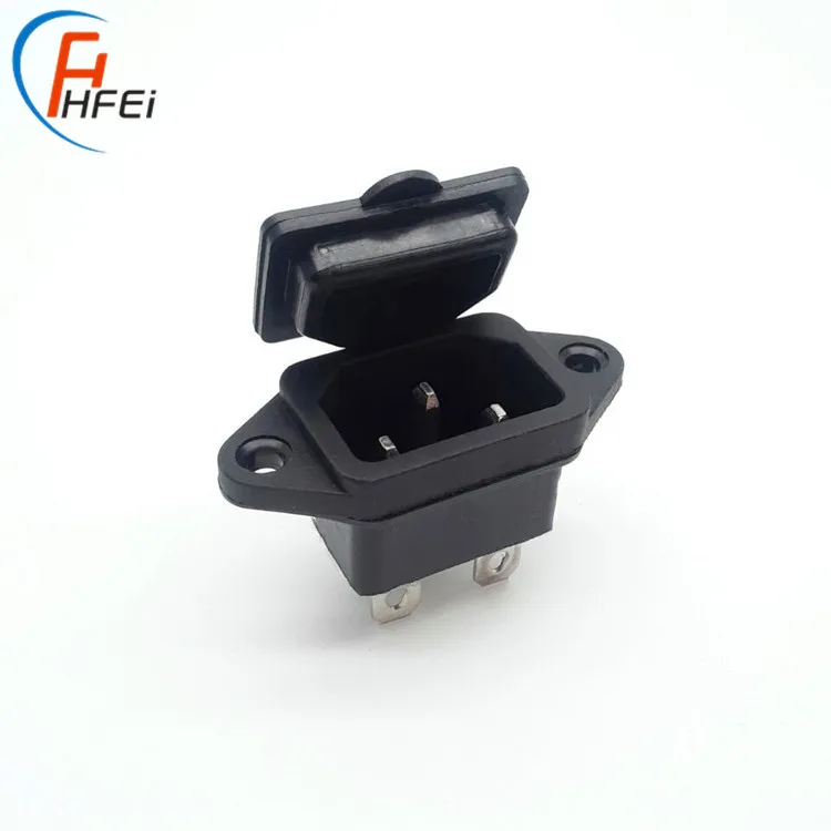 HF high quality hot sale 3 pins AC inlet power plug socket c14 din power adapter connector waterproof 3 pin
