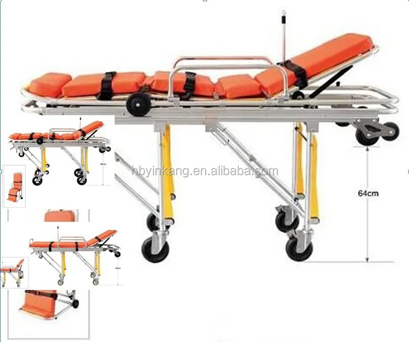 YKI019 China Emergency Ambulance Stretcher Cot(diameter 150mm wheel