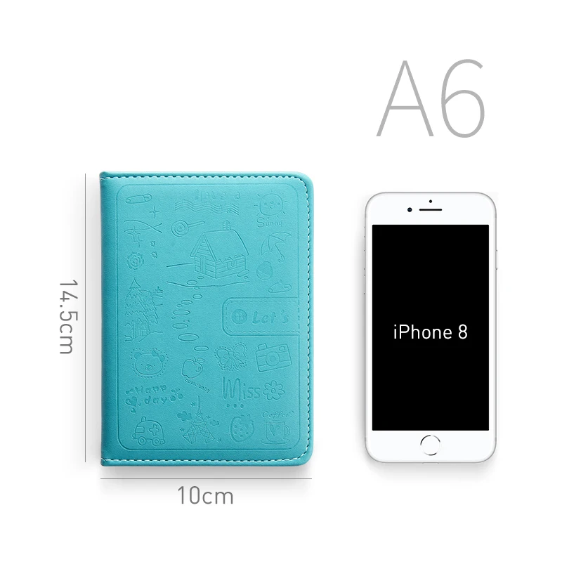 New fashion korea cute A5/A6 PU leather smart pocket notebook and diary student books