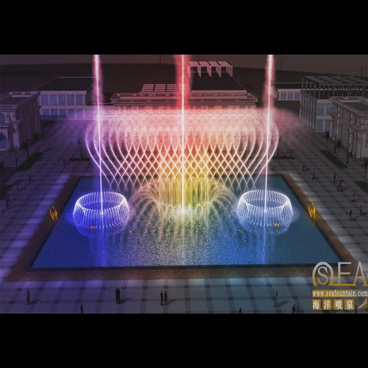 Multicolored shining manufacturer multimedia fountain Chinese experienced factory