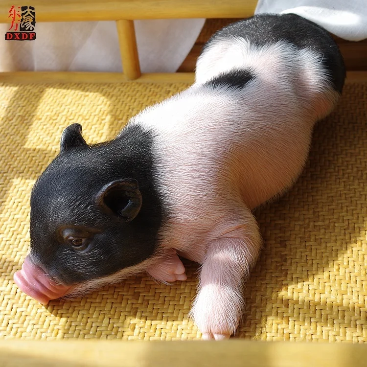 Custom Made MINI Realistic Silicone Piggy Life Size Animals Silicone Resin Sculpture for Gifts