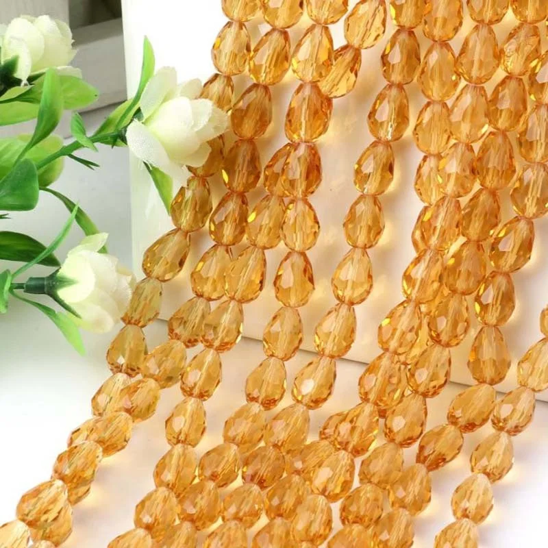 Crystal Tear Drop Water Drop Glass Beads For Handmade Necklace Earring DIY Jewelry Making Supplies