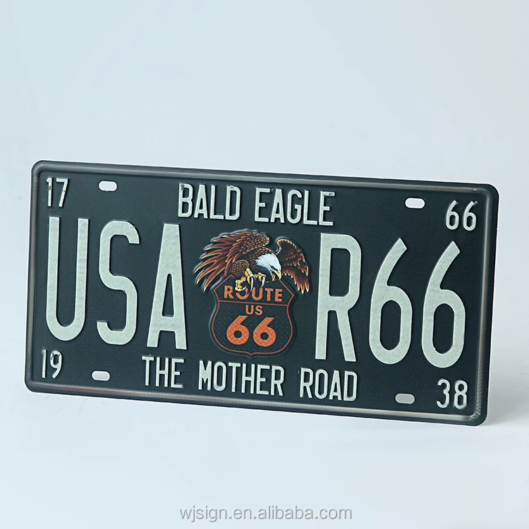 Decorative Aluminium Metal Logo Embossed Reflective Custom Car Licence Plate