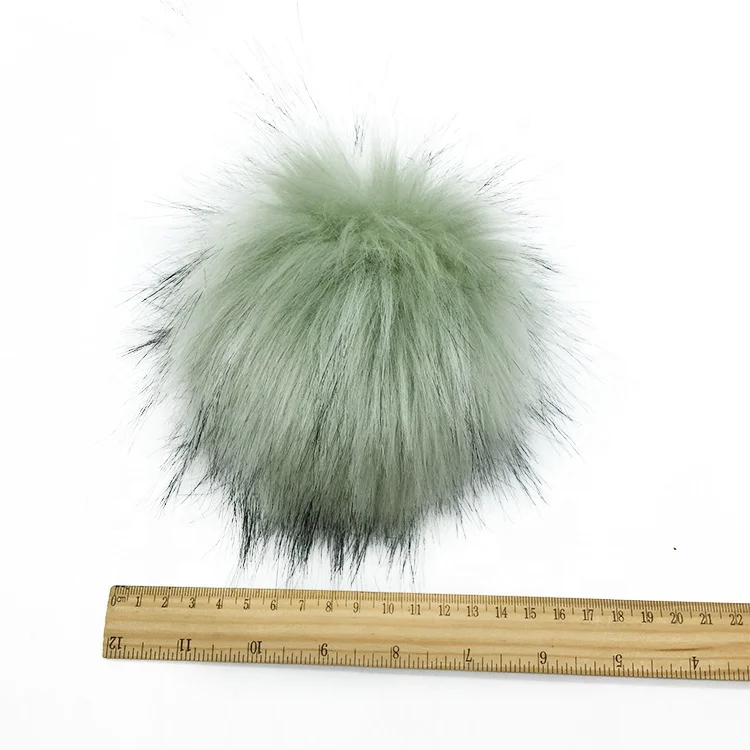 Big solid color faux raccoon fur pompom DIY pom poms for beanie knitted hats