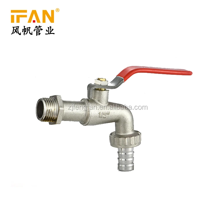 Ifan Factory New Italy Design 1/2'  Brass Water Outside Garden Tap Iron Red Handle Brass Bibcock