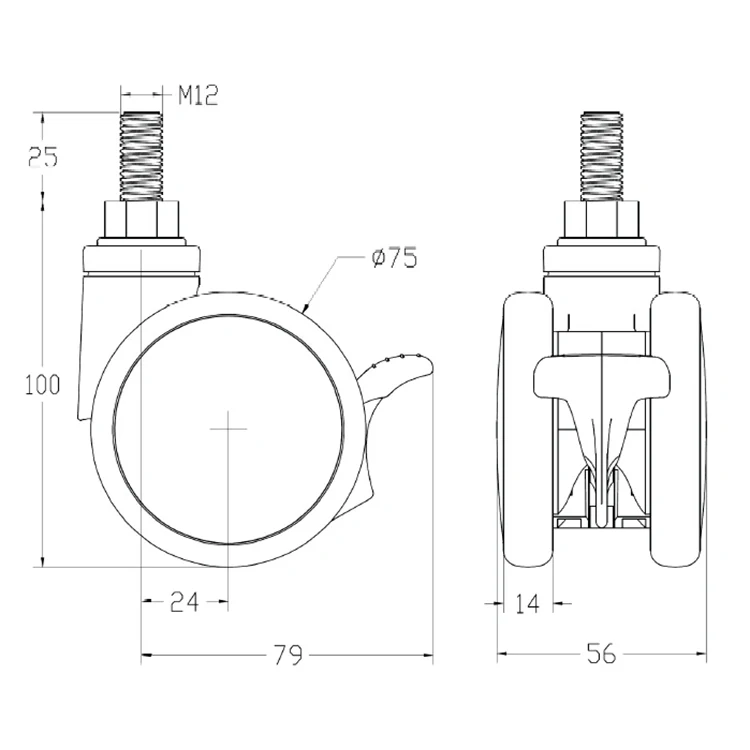 Hospital Silent Adjustable White medical With Brake Caster