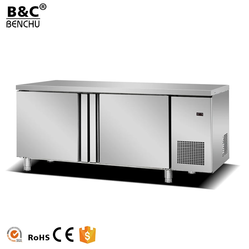 Stainless Steel Commercial Chiller Freezer, Worktable Refrigerator