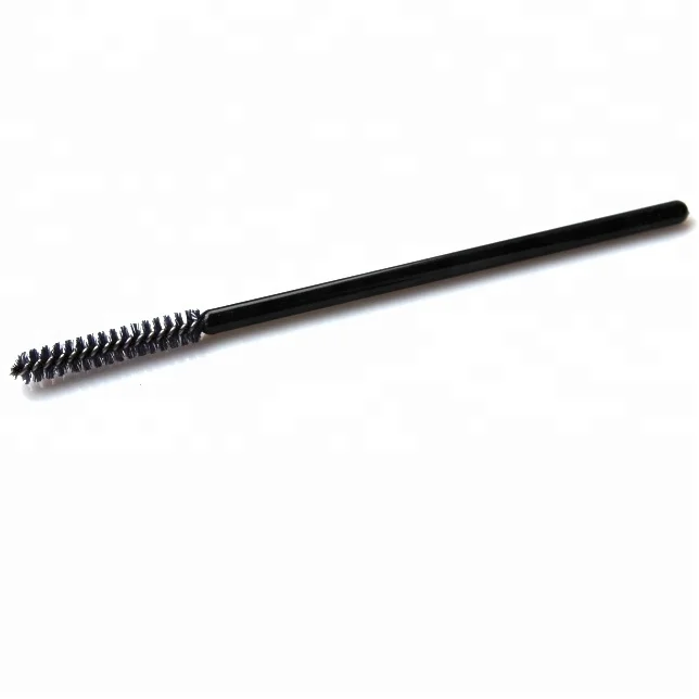 
50pcs/bag black plastic handle straight shape disposable mascara brush for eyelash 