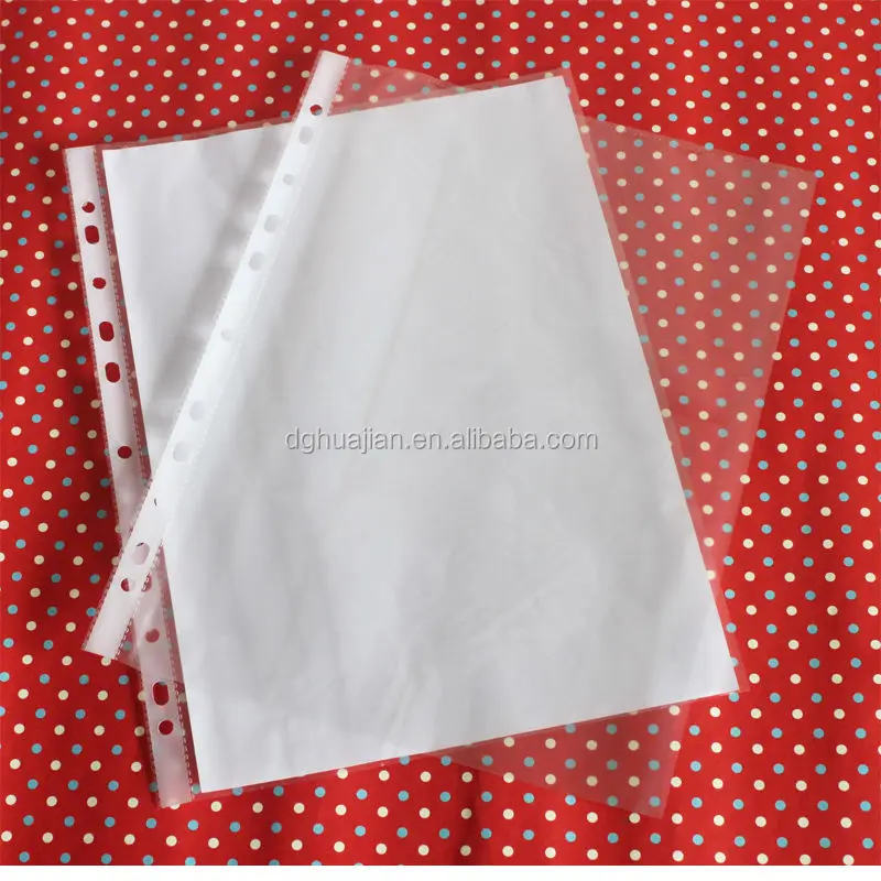 Factory Wholesales a4 punched pocket sheet protectors, a4 clear sheet protector, PP inner page