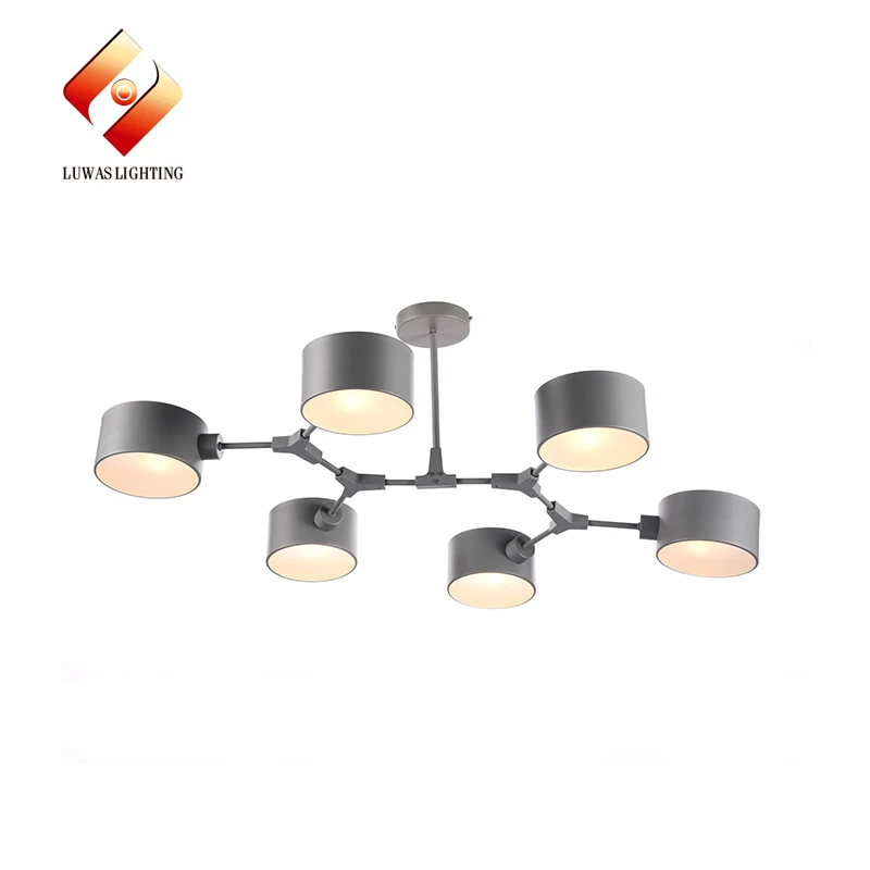 Красивый дизайн, E14, 6 лампочек, 60 Вт, металлическая потолочная лампа Lamparas de Techo для спальни