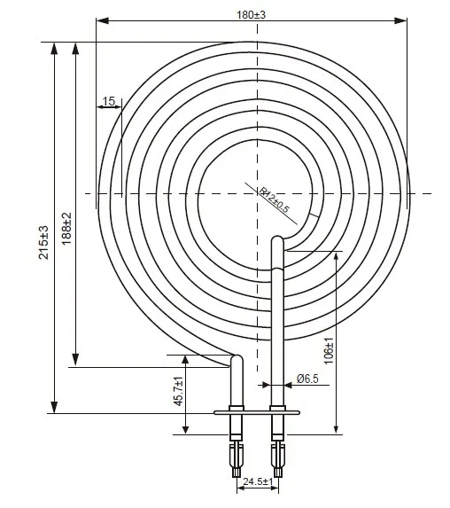Электрическая плита для варочной панели, нагревательный элемент с маленькой поверхностью 6 дюймов