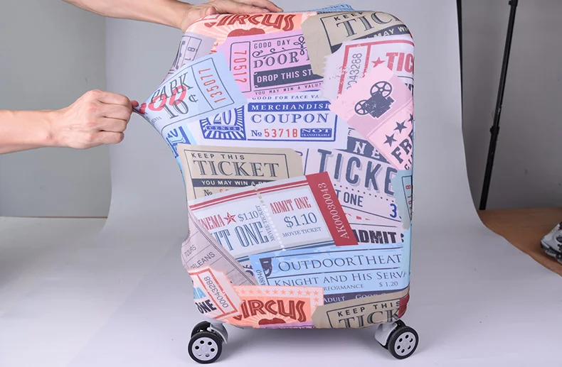 
Polyester Spandex Waterproof PVC Suitcase Protective Luggage Cover 