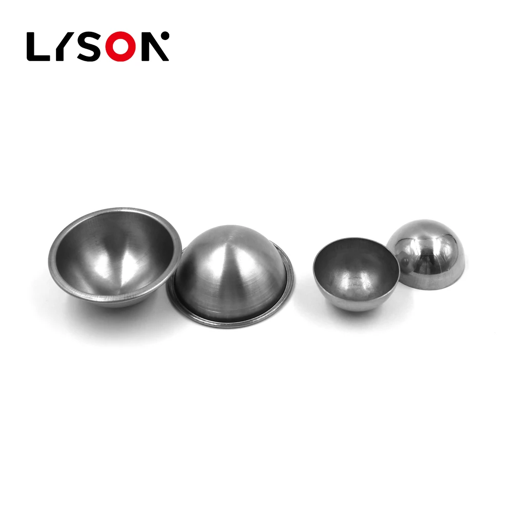 Rolled edge aisi 304 stainless steel bath bomb molds hollow hemisphere 50mm 63mm 80mm
