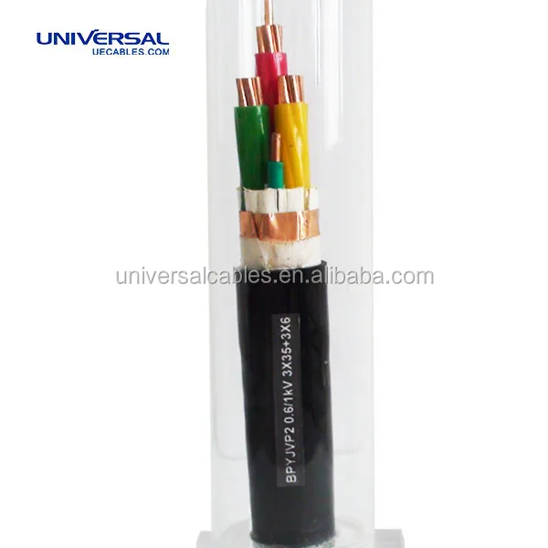 Medium voltage motor power supply cables 3 , 6 / 6 kV and 6 / 10 kV Flat VFD tinned copper wire braided cable