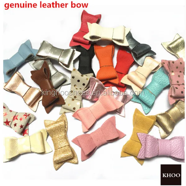
2.5 inches - Leather Bow, Leather Hair Accessories, Leather Bow Clip 