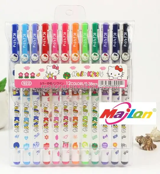 Cartoon neutral pen Hello Kitty cartoon 12 color pen/watercolors pen PN6642