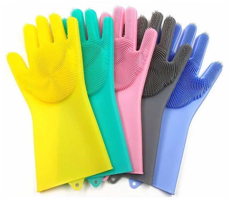 Wholesale silicone magic cleaning gloves for washing dishes