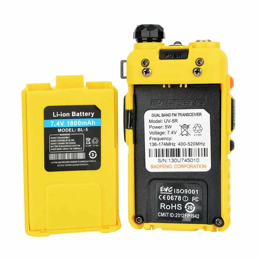 Na uv-5r baofeng радио de dos виас хам transceptor цвет: Amarillo