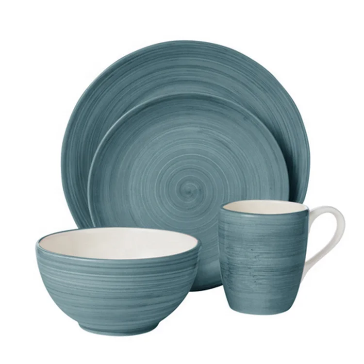 Hot selling High end fine turquoise retro porcelain hotel nordic dinnerware for banquet serving