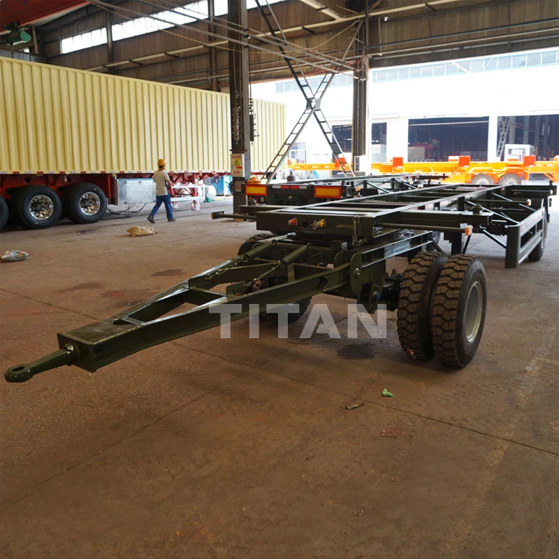 Container Chassis Drawbar Semi Trailer Skeleton Drawbar Trailers for Sale