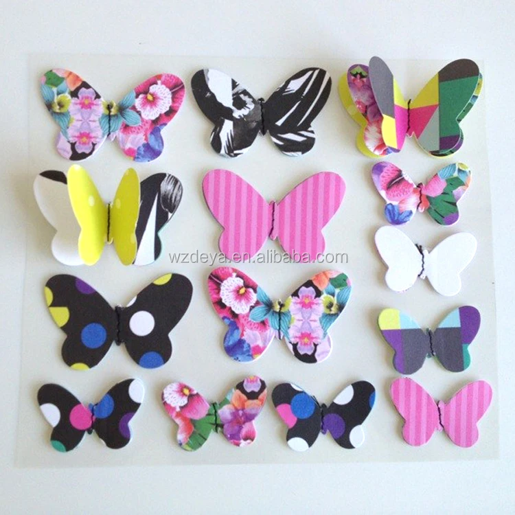 Custom Cute butterfly 3d Sticker Embellishment For Scrapbook