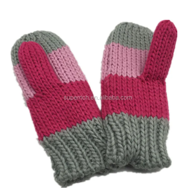 
Men/women Winter high grade cheap kids mittens knitted gloves pattern 