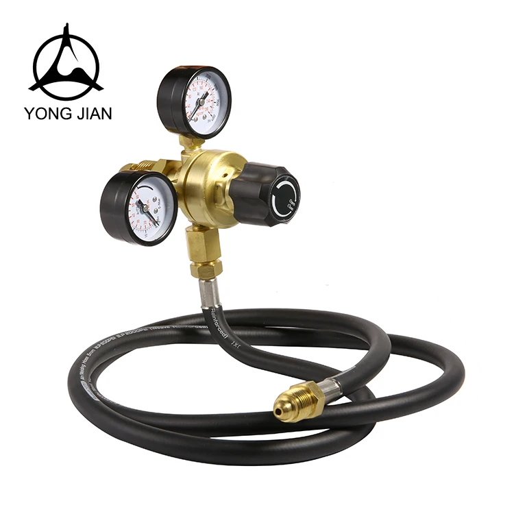 Mig welding Brass body Co2 argon regulator with air hose