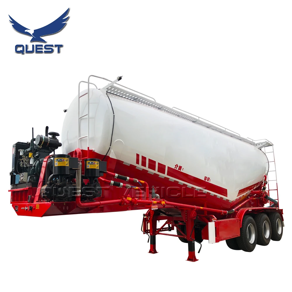 Fast Discharging 60 Tons Bulk Cement Tank Trailer, Semi Trailer Bulk Cement For Sale