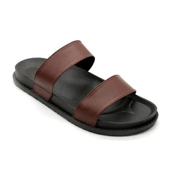 Flat Mens Fashion Leather PU Slippers Sport Sandals