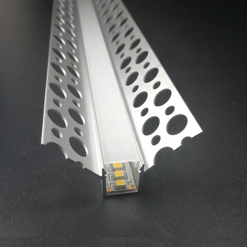 Архитектурный гипсовый потолочный настенный Алюминий светодиодный канальный светильник отделочный профиль для плитки, светодиодный профиль для гипсокартона